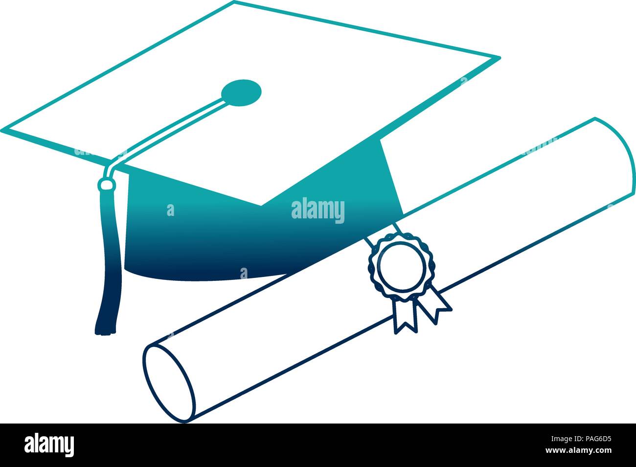 parchment diploma and hat graduation Stock Vector Image & Art Alamy