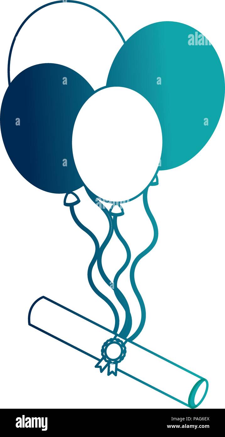 parchment diploma graduation with balloons helium Stock Vector Image & Art Alamy
