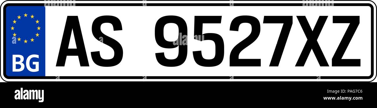 Bulgaria car plate. Vehicle registration number Stock Vector Image & Art -  Alamy