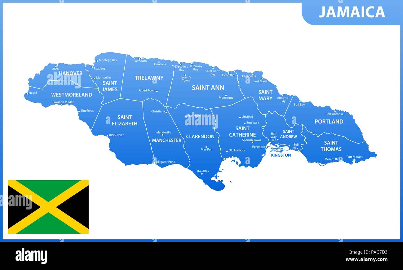 the-detailed-map-of-jamaica-with-regions-or-states-and-cities-capital
