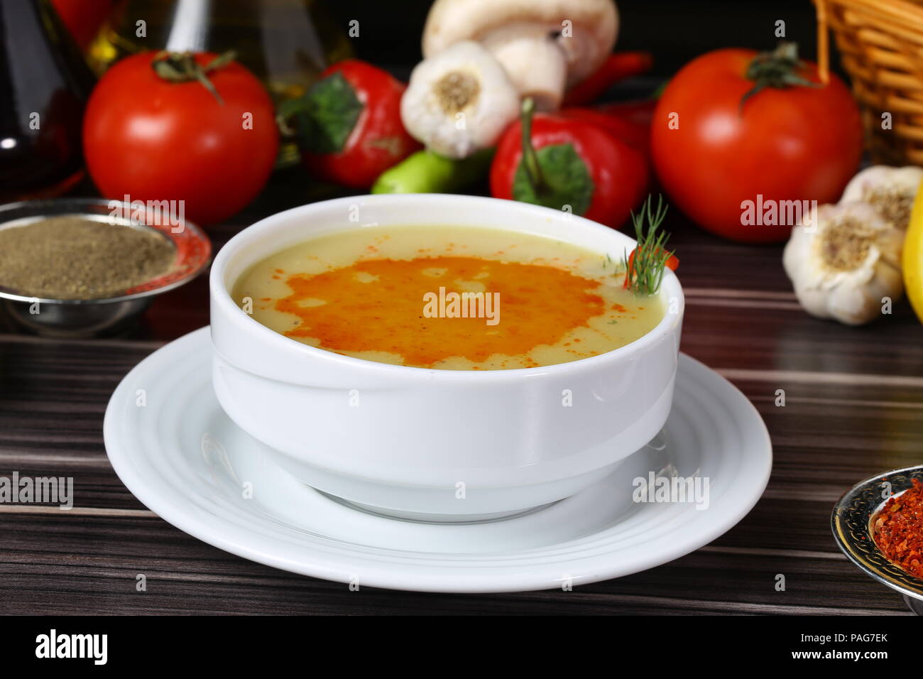 Fresh chicken soup Stock Photo Alamy