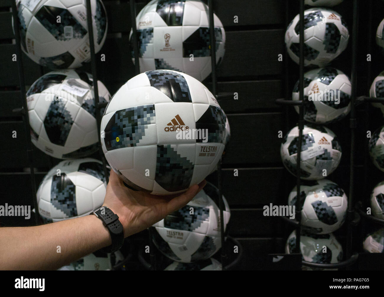 November 12, 2017 Moscow, Russia. The official ball of FIFA World Cup 2018  Adidas Telstar 18 Stock Photo - Alamy