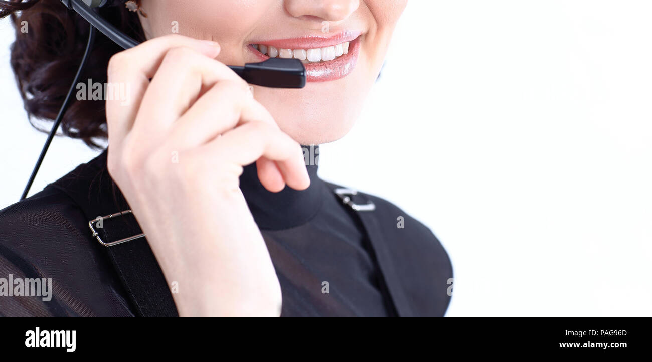 closeup.portrait of an employee call center Stock Photo - Alamy