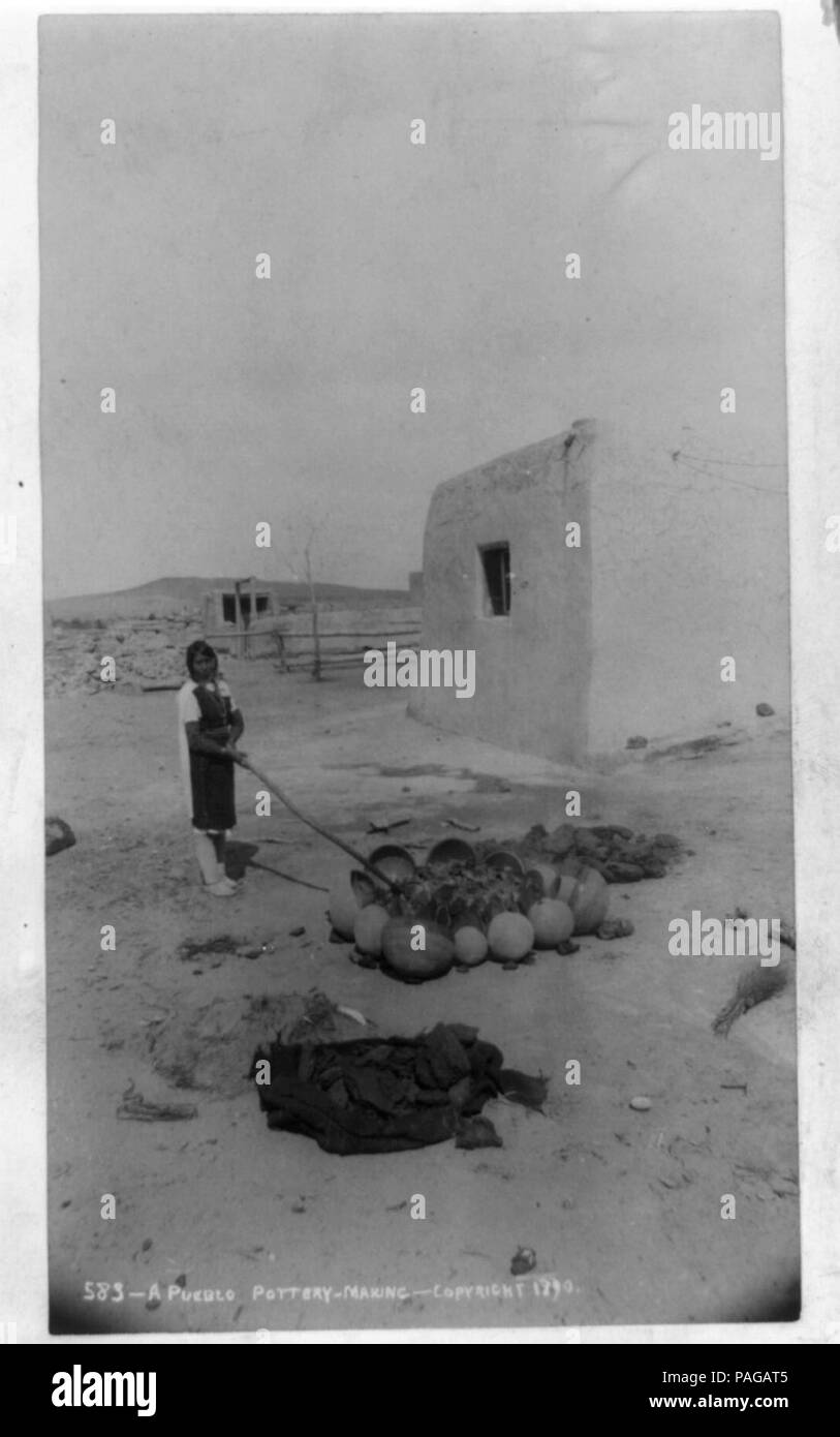 A pueblo pottery-making Stock Photo