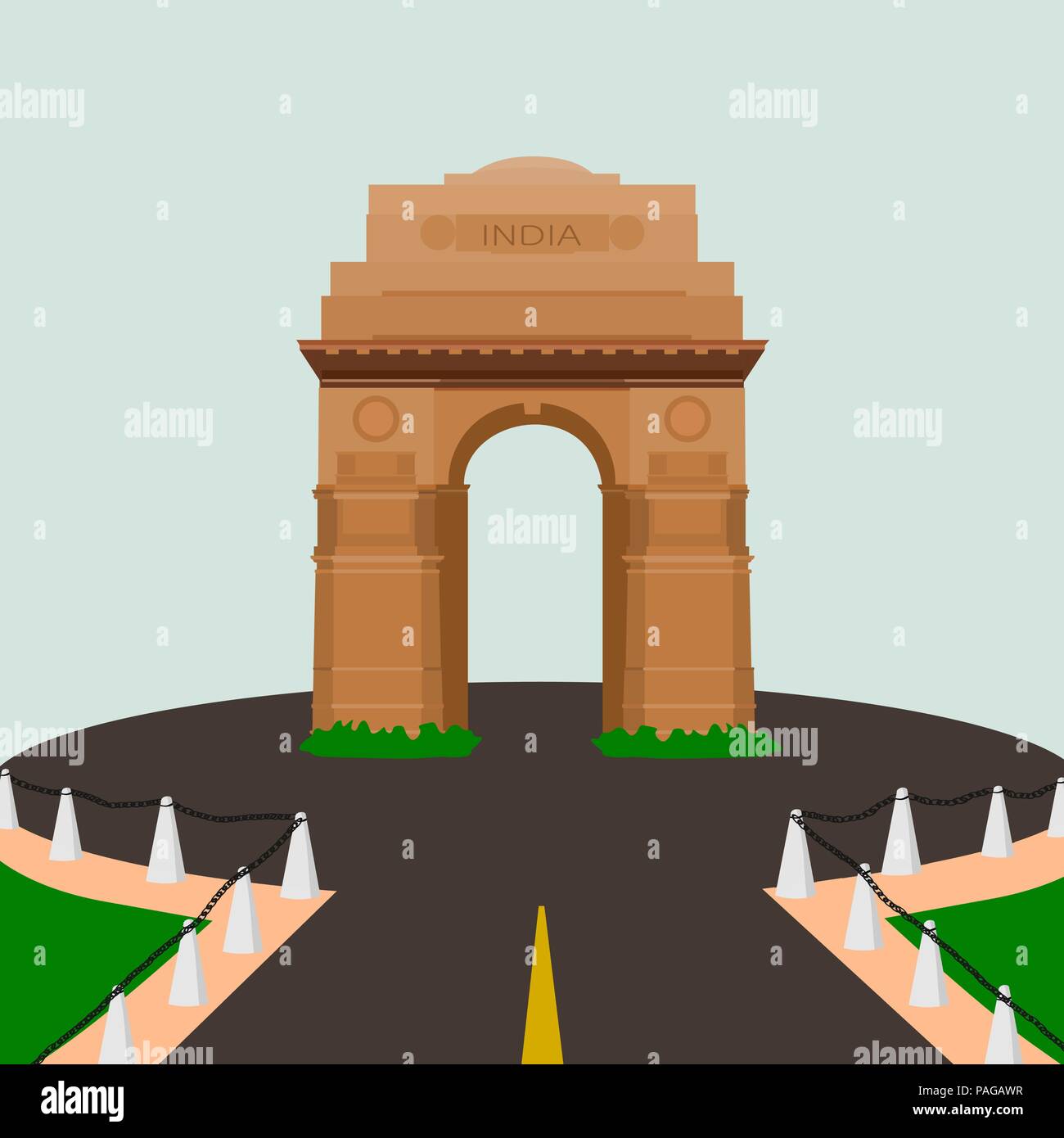 Gateway of india delhi colorful vector Stock Vector