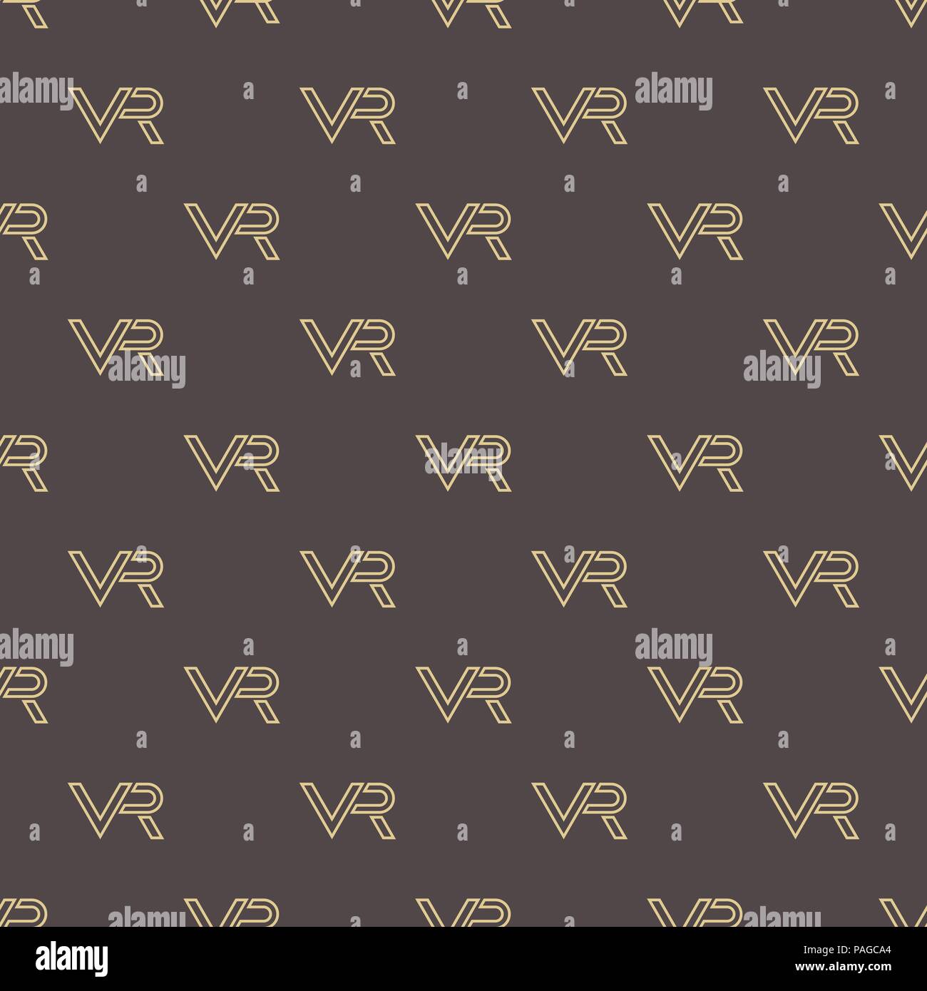 Seamless Vector Pattern With VR Logos Stock Vector