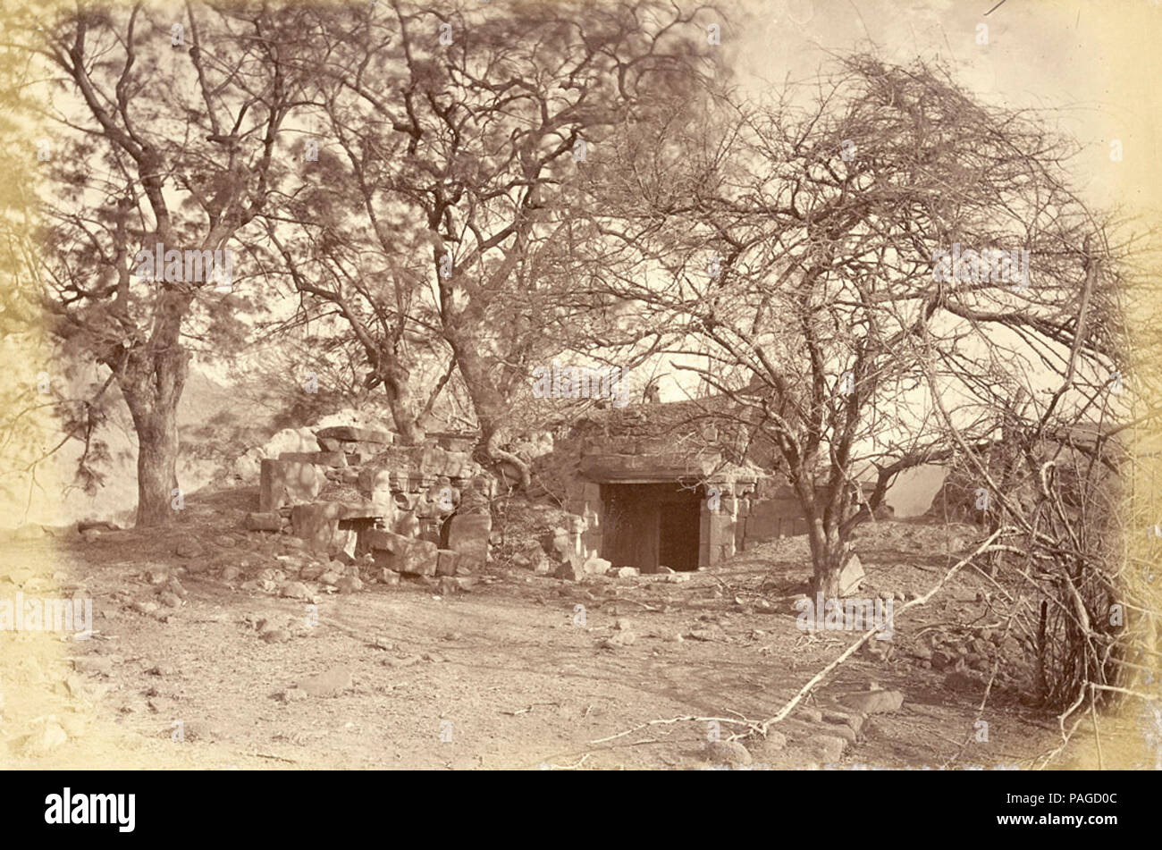 A ruined Hindu temple near the Jain temple, Patan (Patna), Khandesh ...