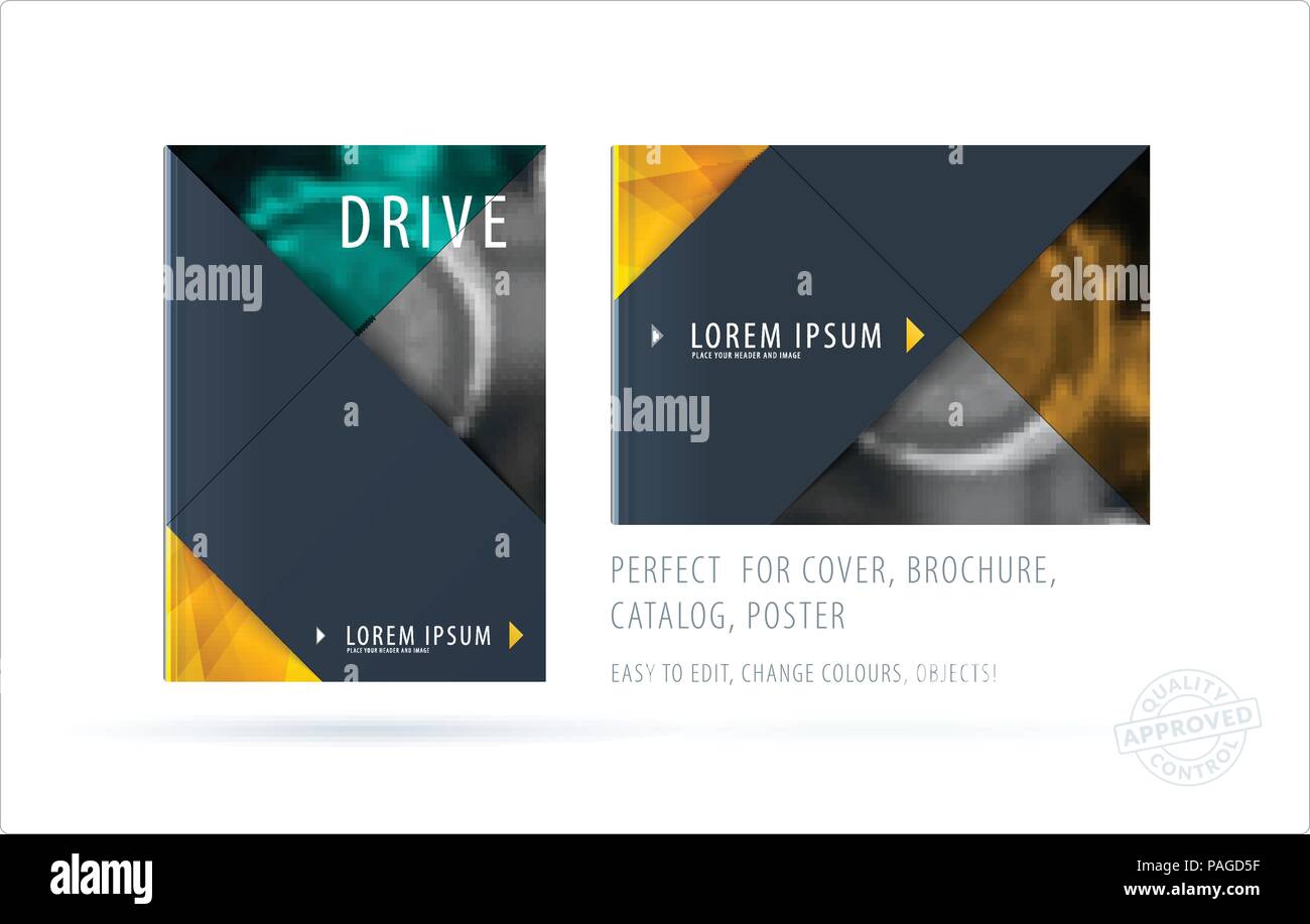 Triangular Pattern Brochure Brochure design triangular template. Colourful modern abstract set ...