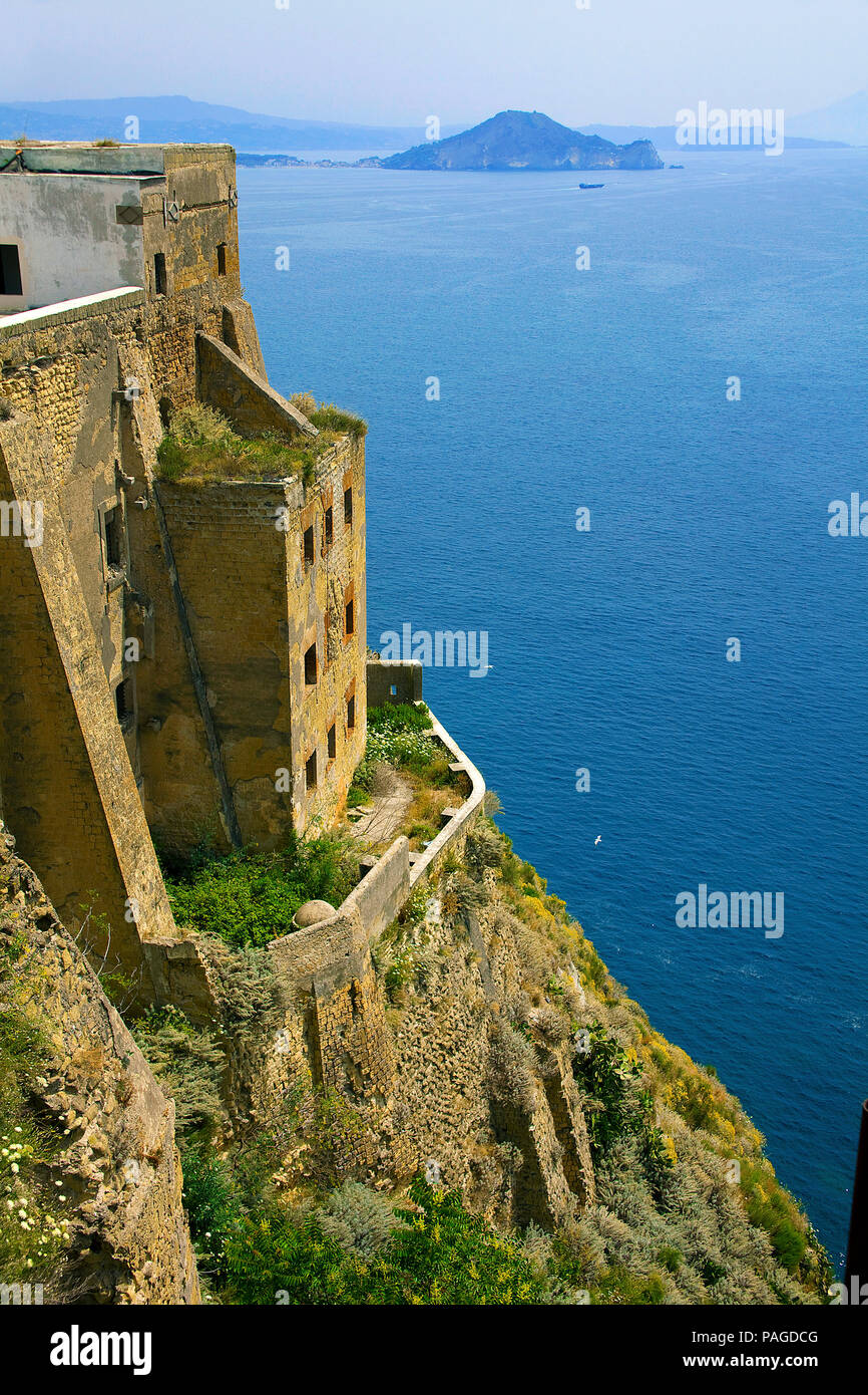 Fortress Terra Murata, a former prison on Procida, Gulf of Naples, Italy Stock Photo