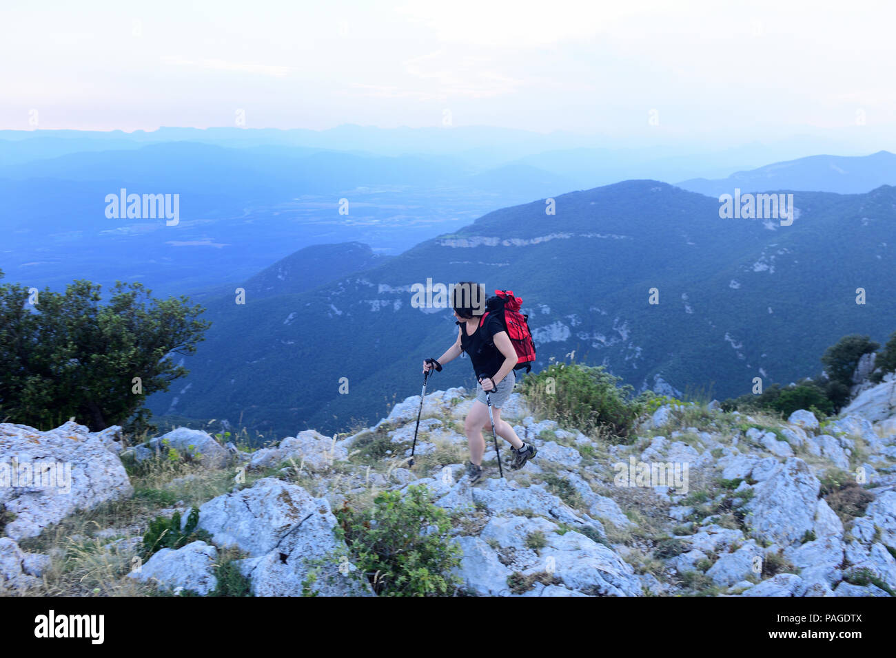 Beautiful woman hiking face hi-res stock photography and images - Alamy