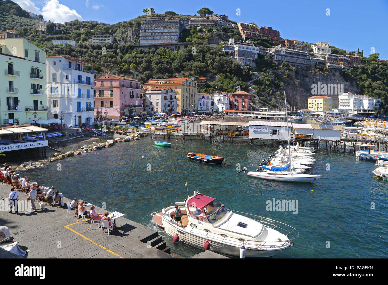 SORRENTO, ITALY 14 SEPTEMBER 2014 The small haven with fishing boats