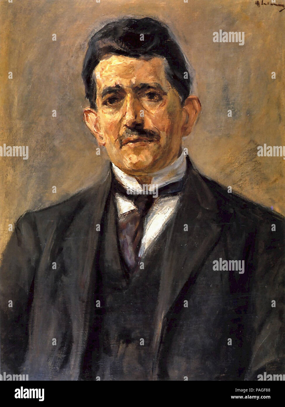 Liebermann  Max - Portrait of the Publisher Bruno Cassirer Stock Photo