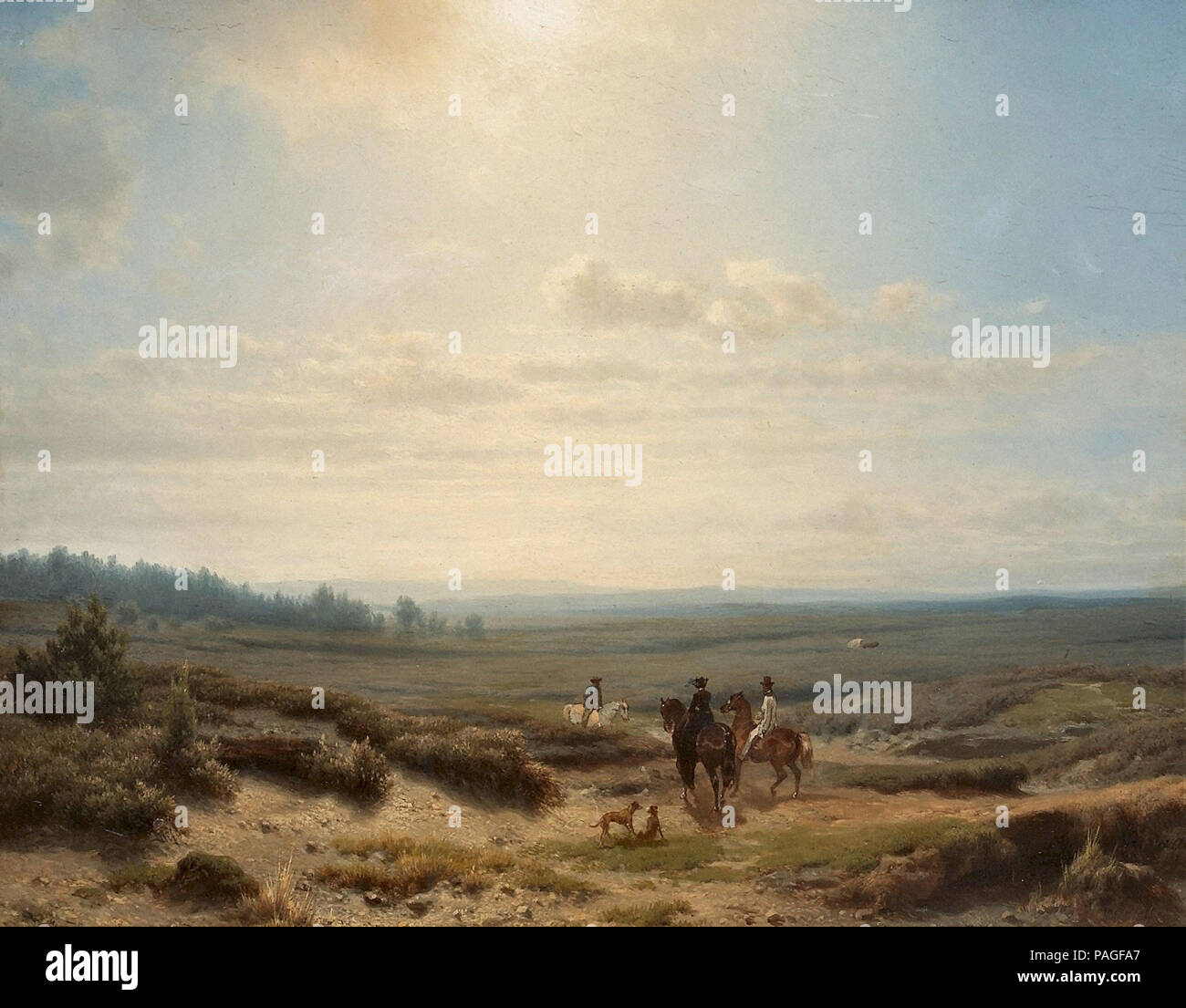 Lieste  Cornelis - Horsemen in a Wide Landscape Stock Photo