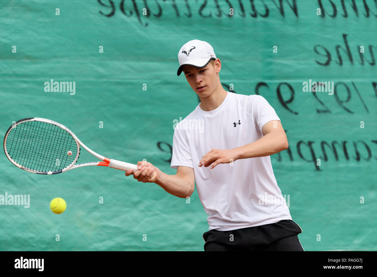 Karlsruhe, Germany. 22nd July, 2018. Jason Gerweck (Durlach). GES/Tennis/ Baden League, TC Durlach - TC BW Villingen, 22.07.2018 | usage worldwide  Credit: dpa/Alamy Live News Stock Photo - Alamy