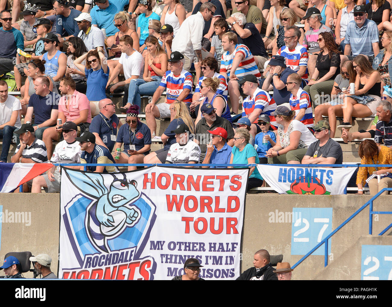 Lamport Stadium Toronto Ontario Canada 21st July 2018 Rochdale Hornets Supporters During Toronto Wolfpack V Rochdale Hornets In The Betfred Championship Credit Touchlinepics Alamy Live News Stock Photo Alamy