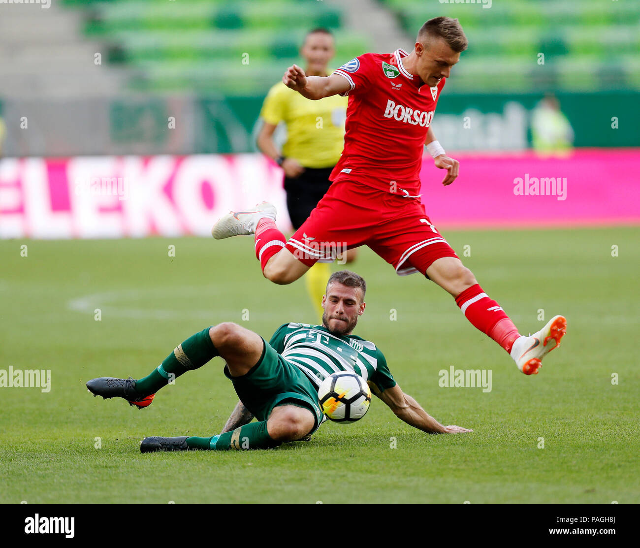 BUDAPEST, HUNGARY - JULY 24: Davide Lanzafame of Ferencvarosi TC celebrates  his goal during the UEFA Champions League Qualifying Round match between Ferencvarosi  TC and Valletta FC at Ferencvaros Stadium on July