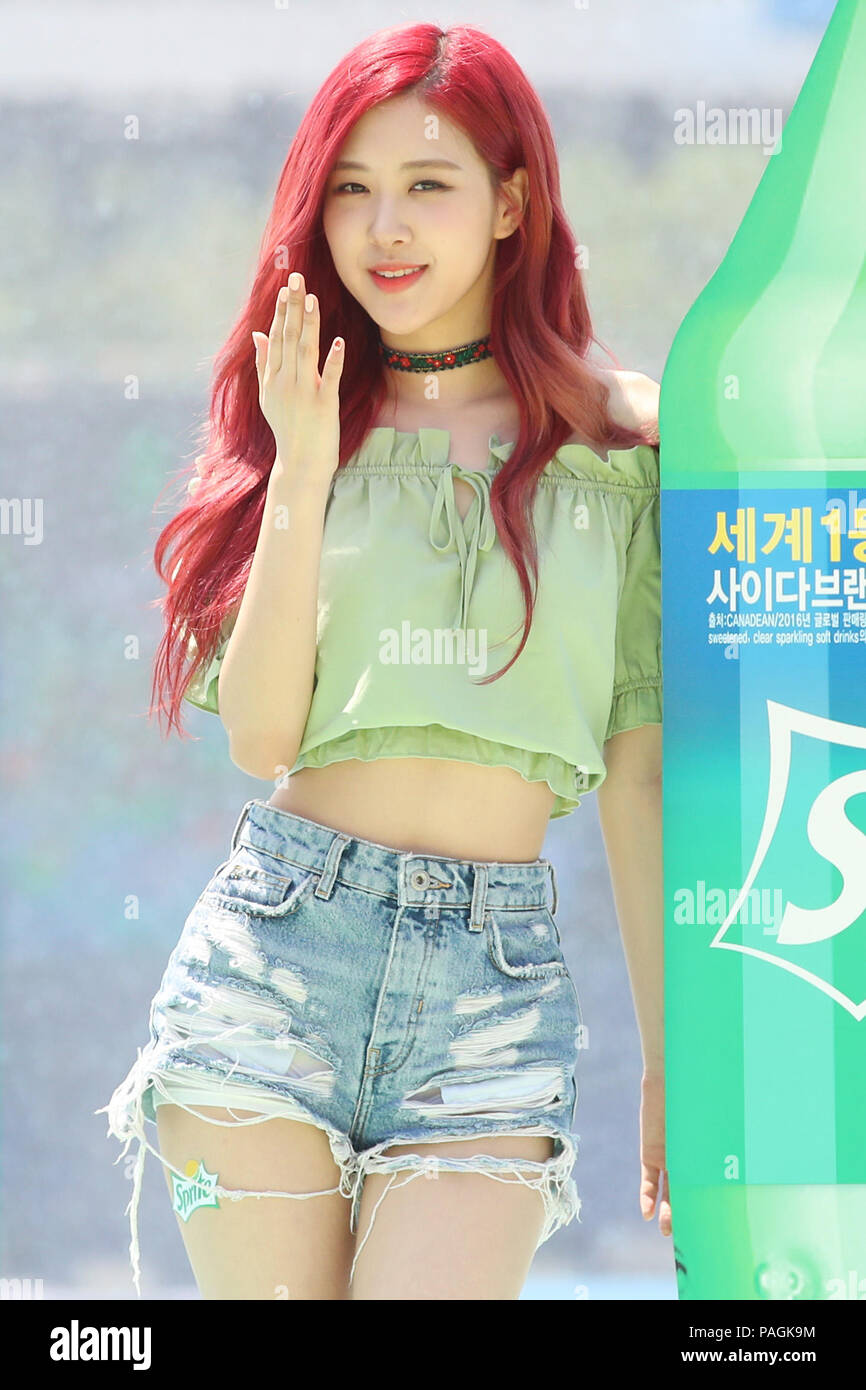 23rd July, 2018. Rose at Sprite event Rose of girl group BLACKPINK poses at  "WATERBOMB at Sprite Island" at Jamsil Stadium in Seoul on July 21, 2018,  to promote the Coca Cola
