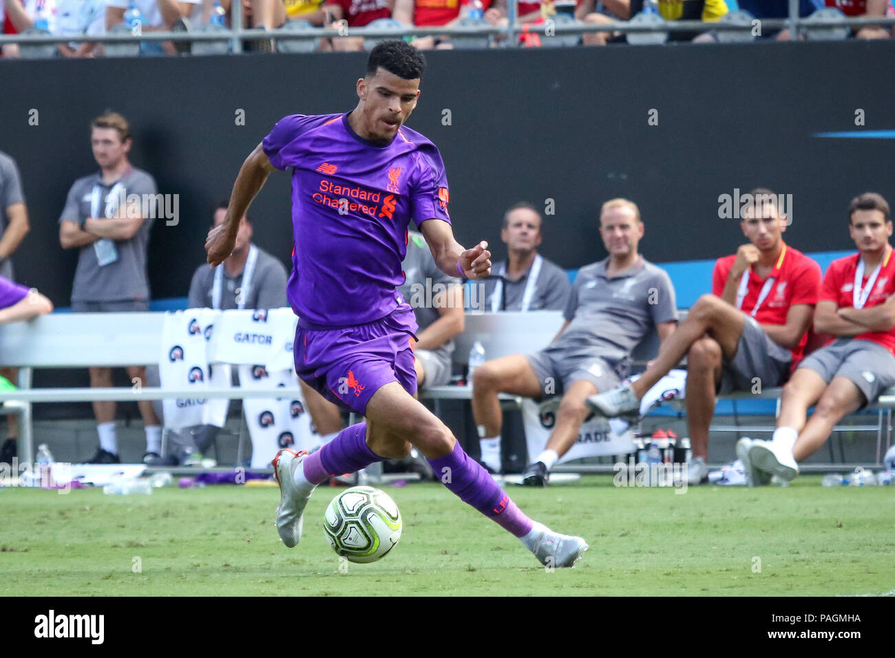 Charlotte, North Carolina, USA. 22nd July, 2018. Liverpool during an International Champions Cup match at Bank of America Stadium in Charlotte, NC. Borussia Dortmund of the German Bundesliga beat Liverpool of the English Premier League 3 to 1. Credit: Jason Walle/ZUMA Wire/Alamy Live News Stock Photo