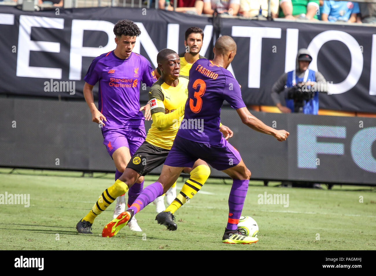 Charlotte, North Carolina, USA. 22nd July, 2018. Liverpool Midfielder Fabinho during an International Champions Cup match at Bank of America Stadium in Charlotte, NC. Borussia Dortmund of the German Bundesliga beat Liverpool of the English Premier League 3 to 1. Credit: Jason Walle/ZUMA Wire/Alamy Live News Stock Photo