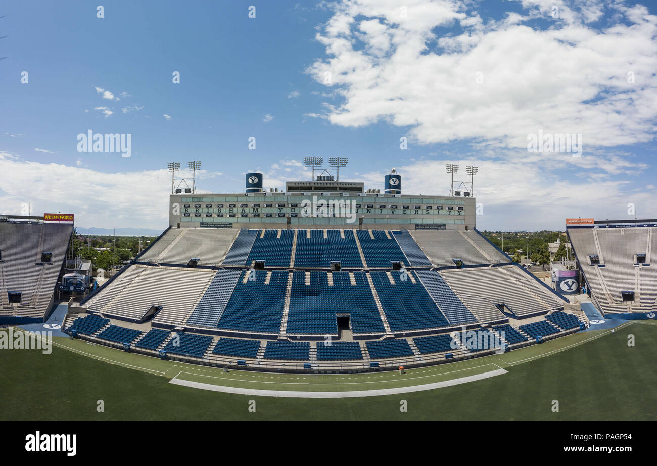 Provo, Utah, USA. 22nd July, 2018. LaVell Edwards Stadium is an outdoor athletic stadium in Provo, Utah, on the campus of Brigham Young University (BYU) and is home field of the BYU Cougars. Credit: Walter G Arce Sr Asp Inc/ASP/ZUMA Wire/Alamy Live News Stock Photo