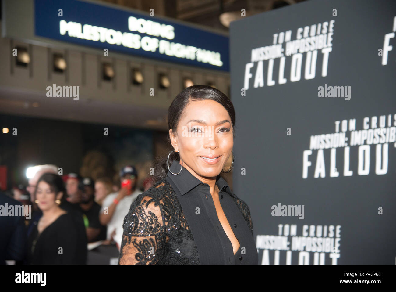 Washington DC, July 22 2018, USA: The new Tom Cruise movie, Mission Impossible: Fallout, has its premiere at the Smithsonian Air and Space Museum in Washington DC. Some of the stars attending include Angela Bassett.  Patsy Lynch/Alamy Stock Photo