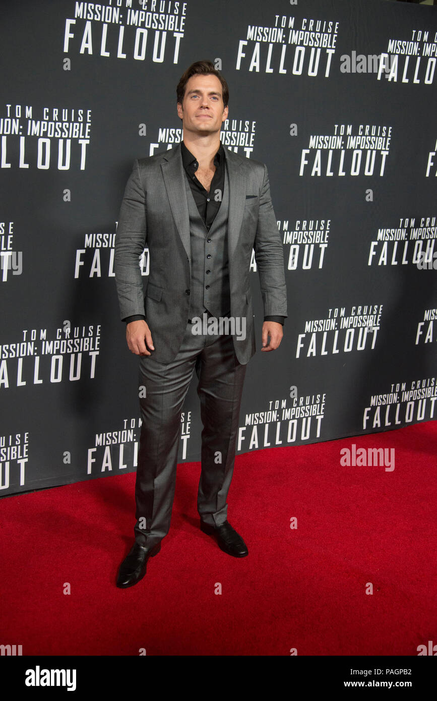 Washington DC, July 22 2018, USA: The new Tom Cruise movie, Mission Impossible: Fallout, has its premiere at the Smithsonian Air and Space Museum in Washington DC. Some of the stars attending include Henry Cavill. Patsy Lynch/MediaPunch Stock Photo