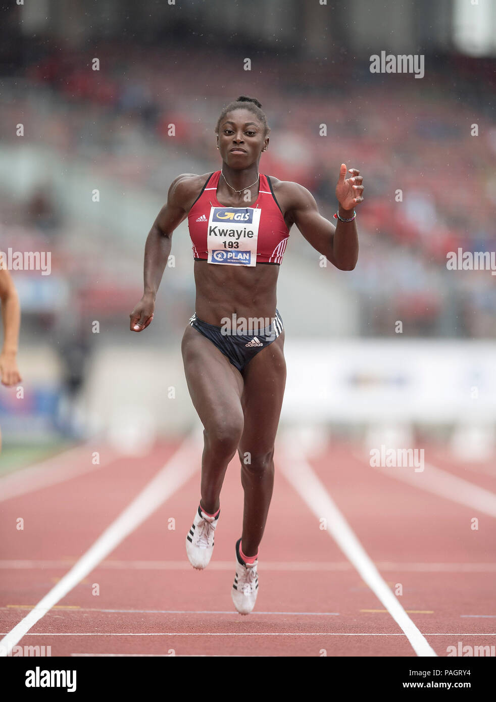 Lisa Marie KWAYIE, Neukoellner SF, action, women's run 100m on 21.07.2018. German Athletics Championships 2018, from 20.07. - 22.07.2018 in Nuernberg/Germany. | Usage worldwide Stock Photo