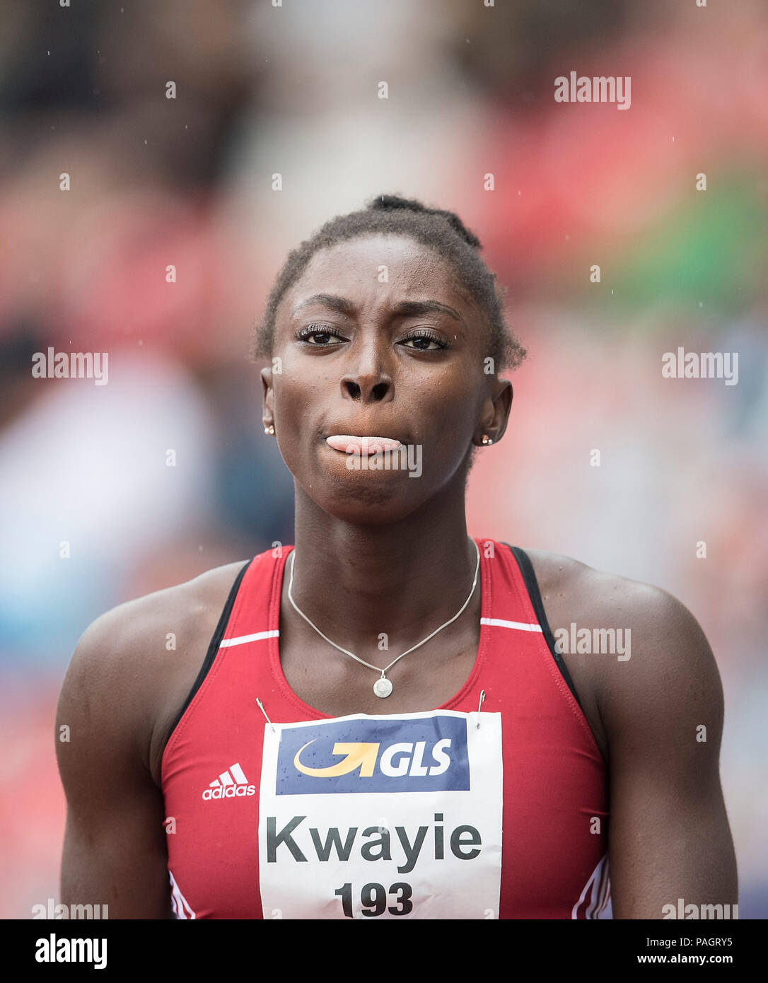 Lisa Marie KWAYIE, Neukoellner SF, women's first run on 21.07.2018. German Athletics Championships 2018, from 20.07. - 22.07.2018 in Nuernberg/Germany. | Usage worldwide Stock Photo