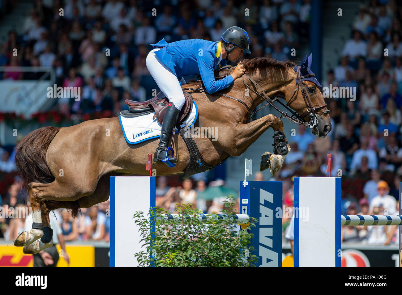 Aachen, Germany. July 22, 2018 - Christian AHLMANN (GER) riding Tokyo  during the Rolex Grand Prix - CHIO Aachen 2018. Aachen, Germany, July 22th  2018. (Credit Image: © AFP7 via ZUMA Wire Stock Photo - Alamy
