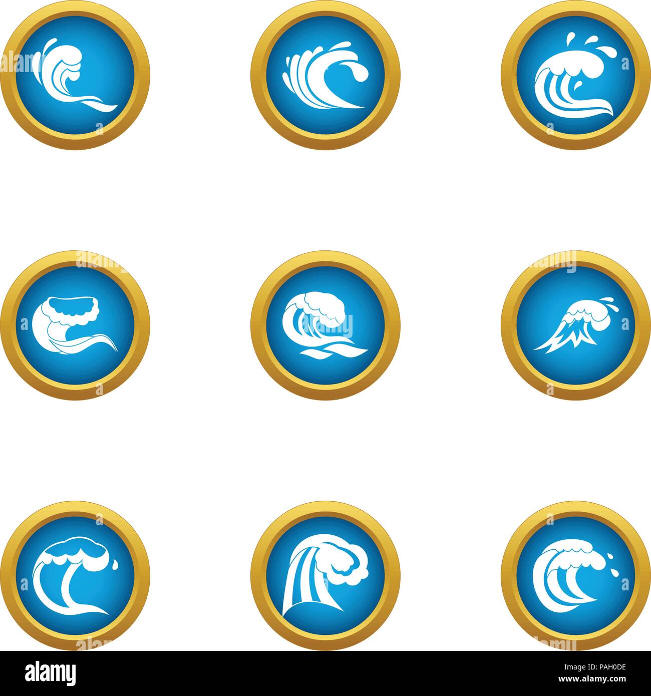 Great wave icons set, flat style Stock Vector Image & Art - Alamy