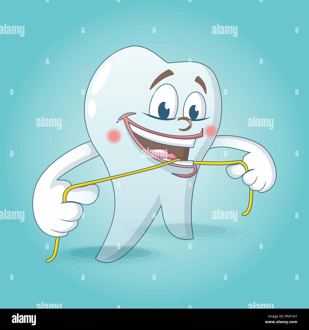 floss teeth cartoon