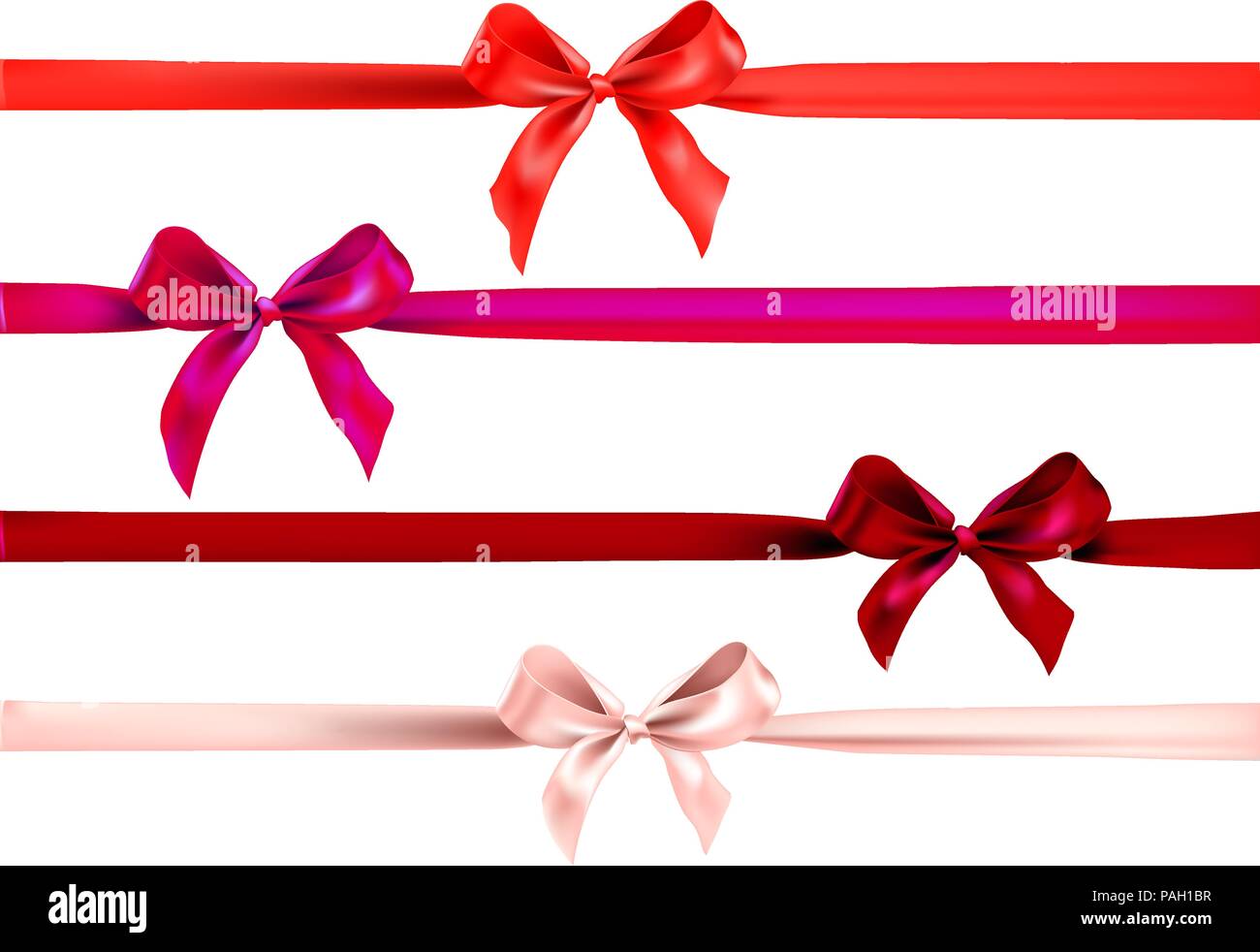 Red ribbons decor Stock Vector