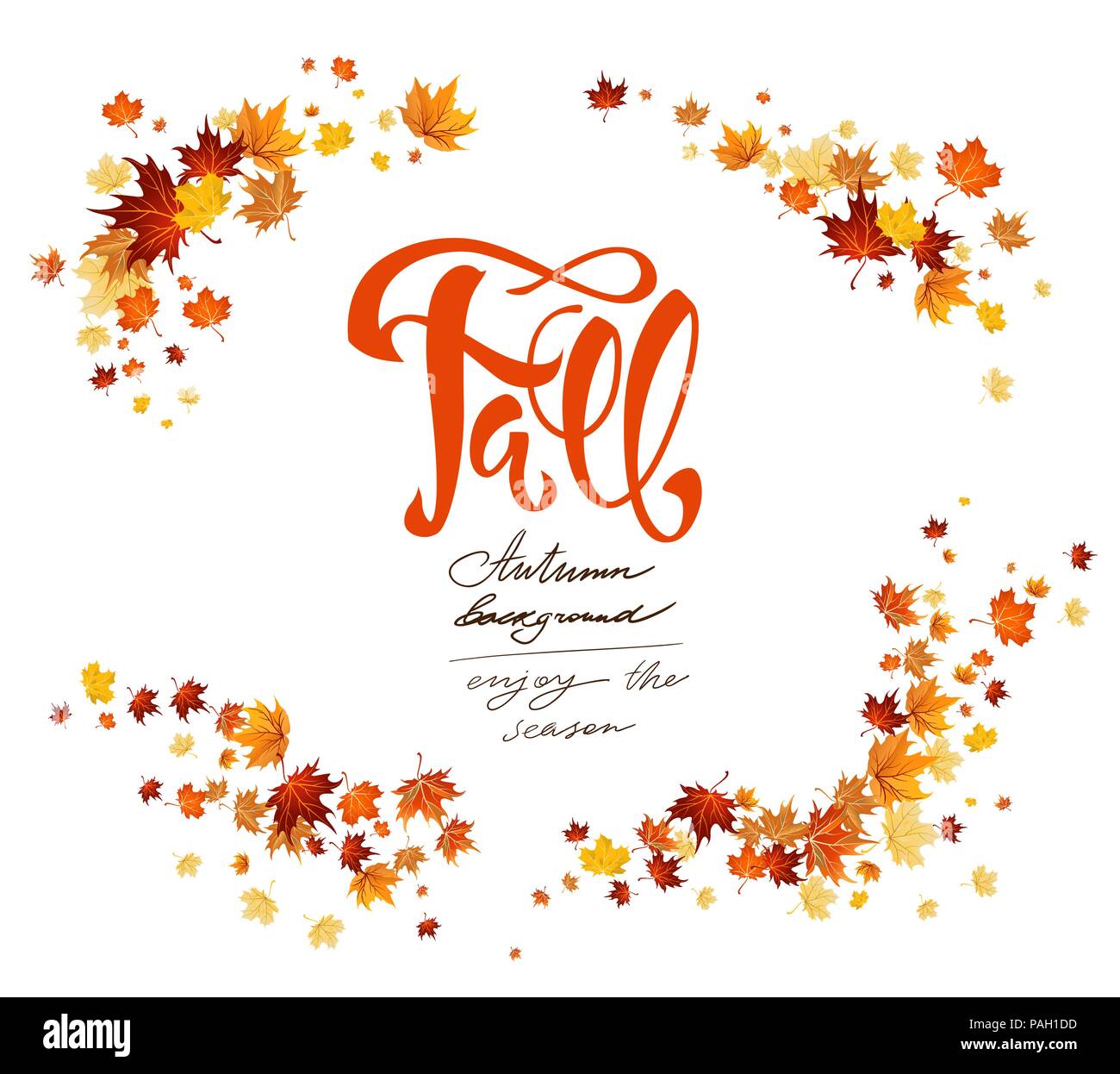 Fall leaves card Stock Vector