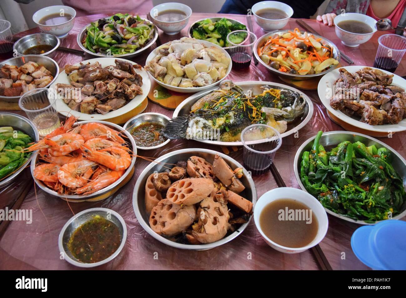 Traditional Home Made Chinese Meal Table Covered With Many Plates With 15-popular-chinese-breakfasts-you-should-eat-inn-new-york-city