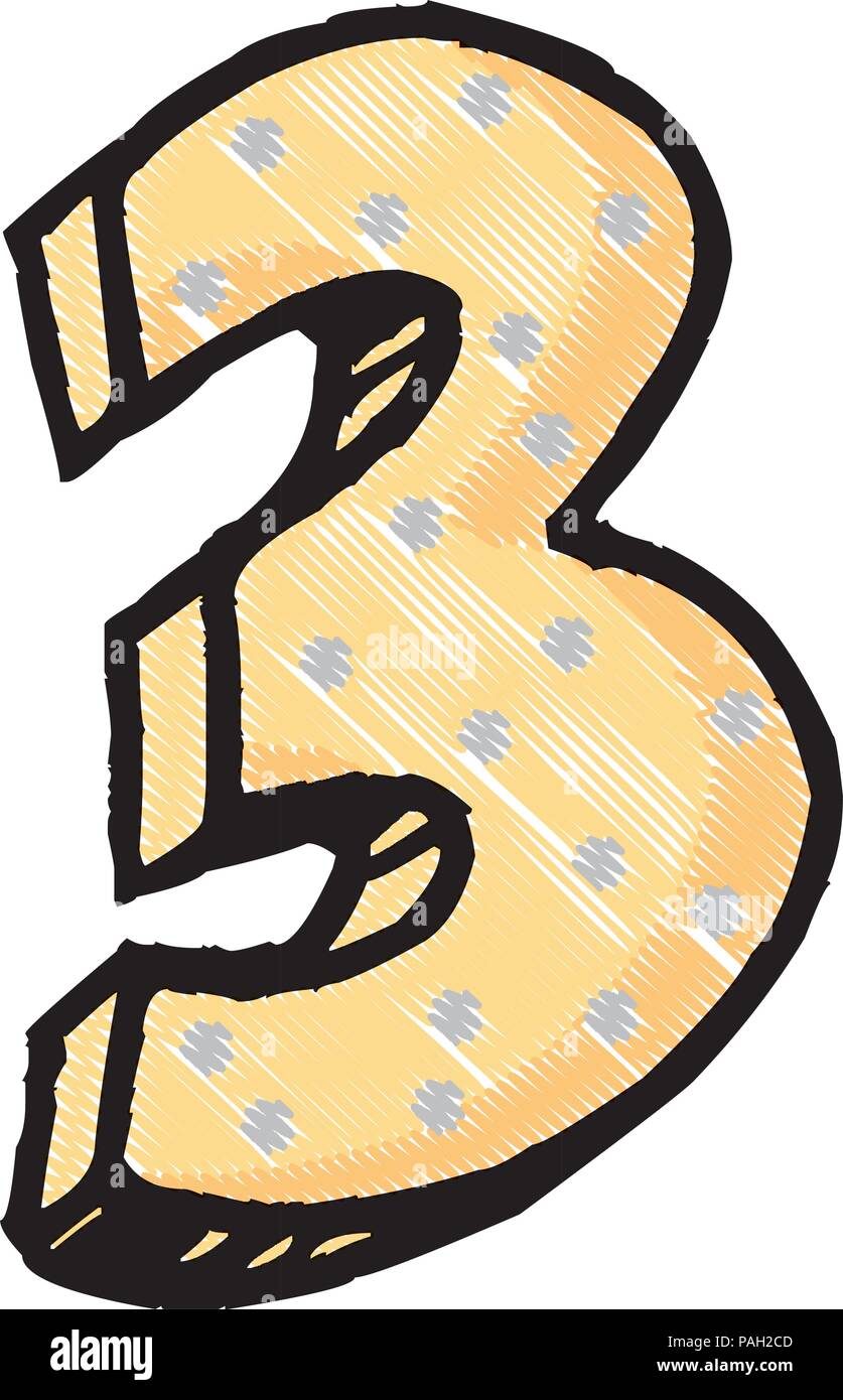 cute number three icon over white background, vector illustration Stock ...