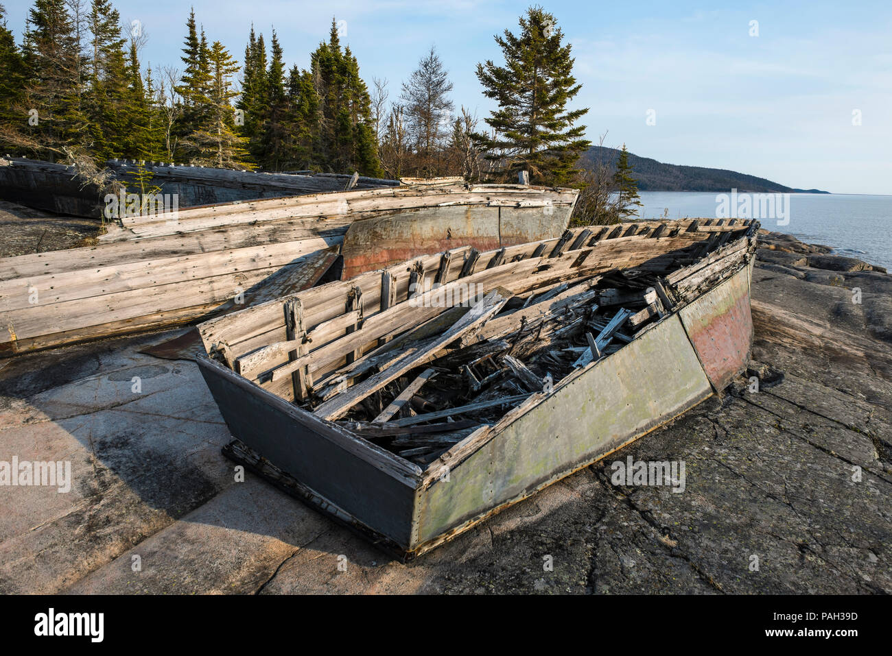 Abandoned old wooden boats rotting hires stock photography and images
