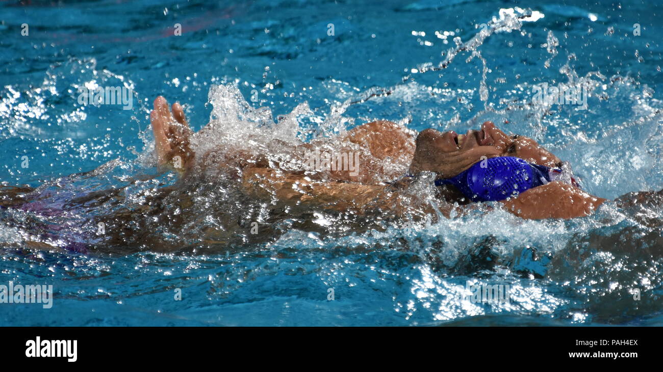 Budapest, Hungary - Jul 27, 2017. KRAPIC Ivan (CRO, in cap 10). FINA Waterpolo World Championship, Semifinal. Stock Photo