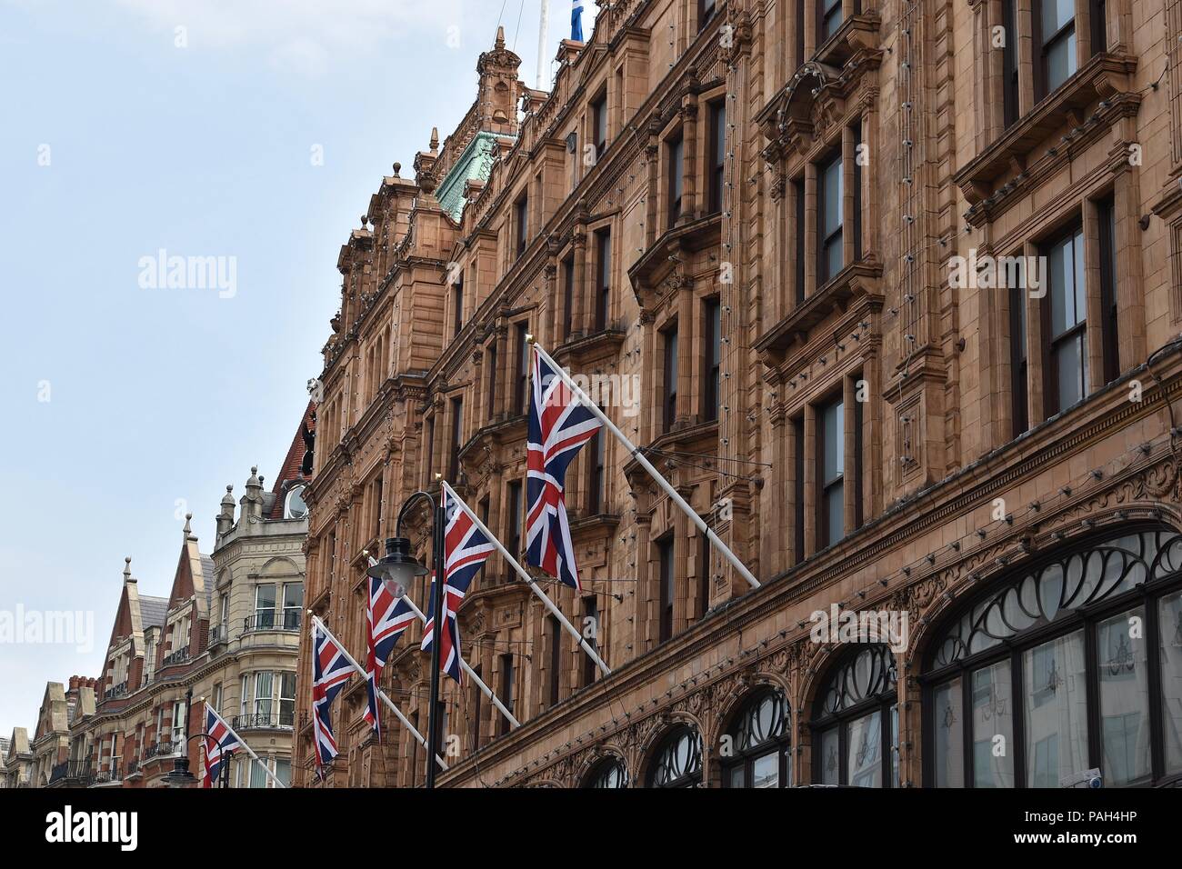 The historic Harrods Department Store in Kensington, Westminster