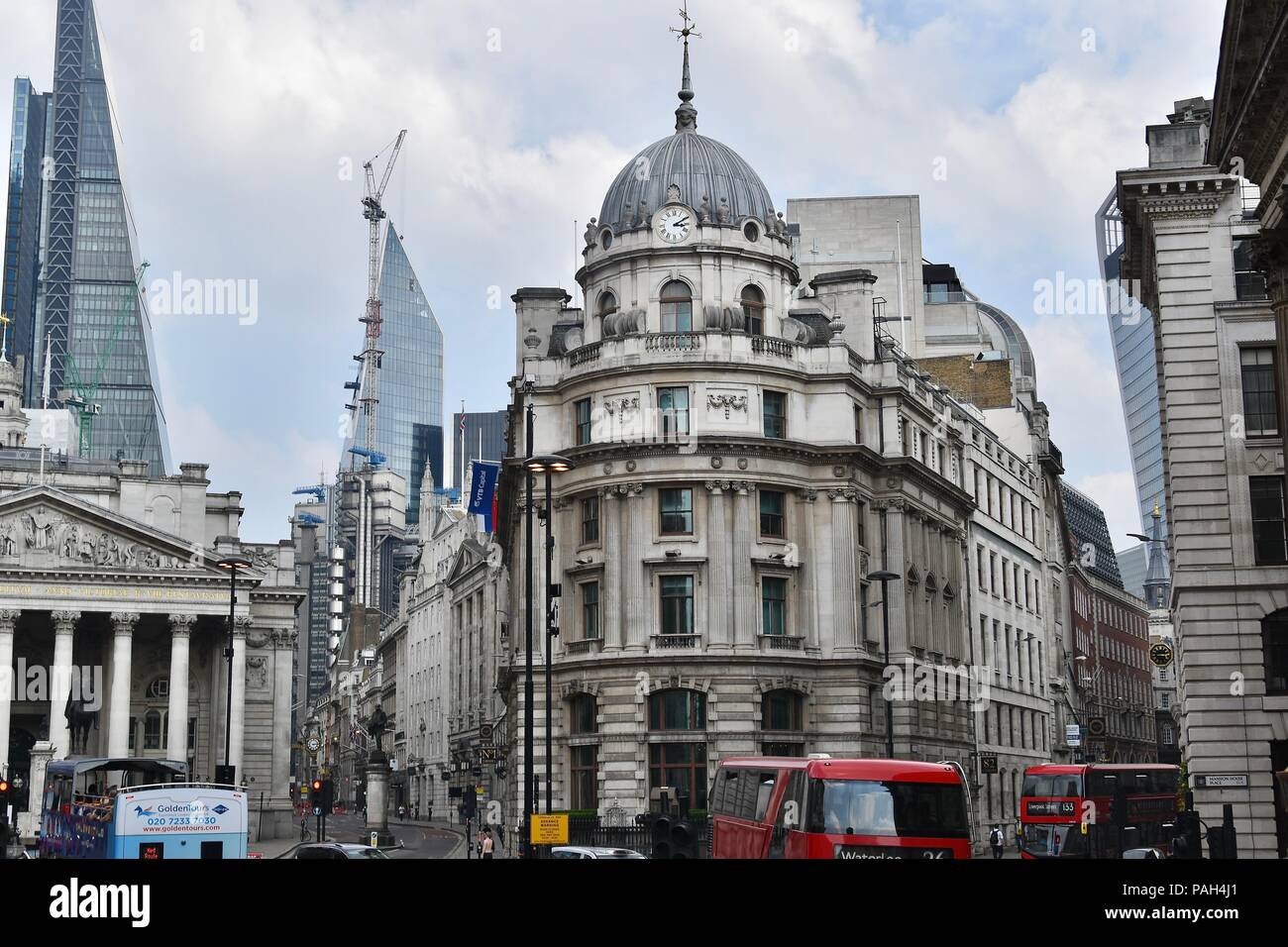 Bank Square, home to the Bank of England and Bank Station, City of London, United Kingdom Stock Photo
