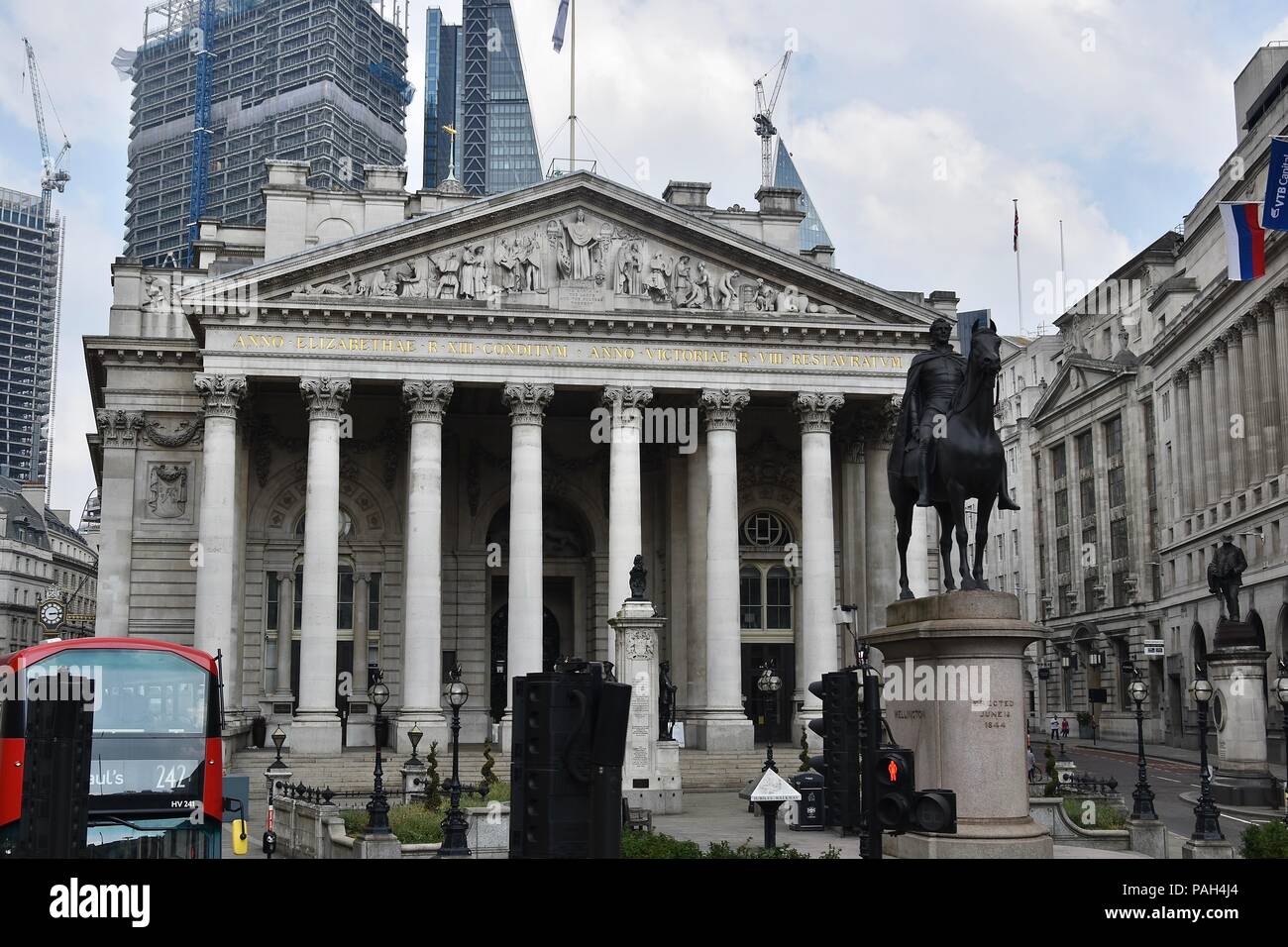 Bank Square, home to the Bank of England and Bank Station, City of London, United Kingdom Stock Photo