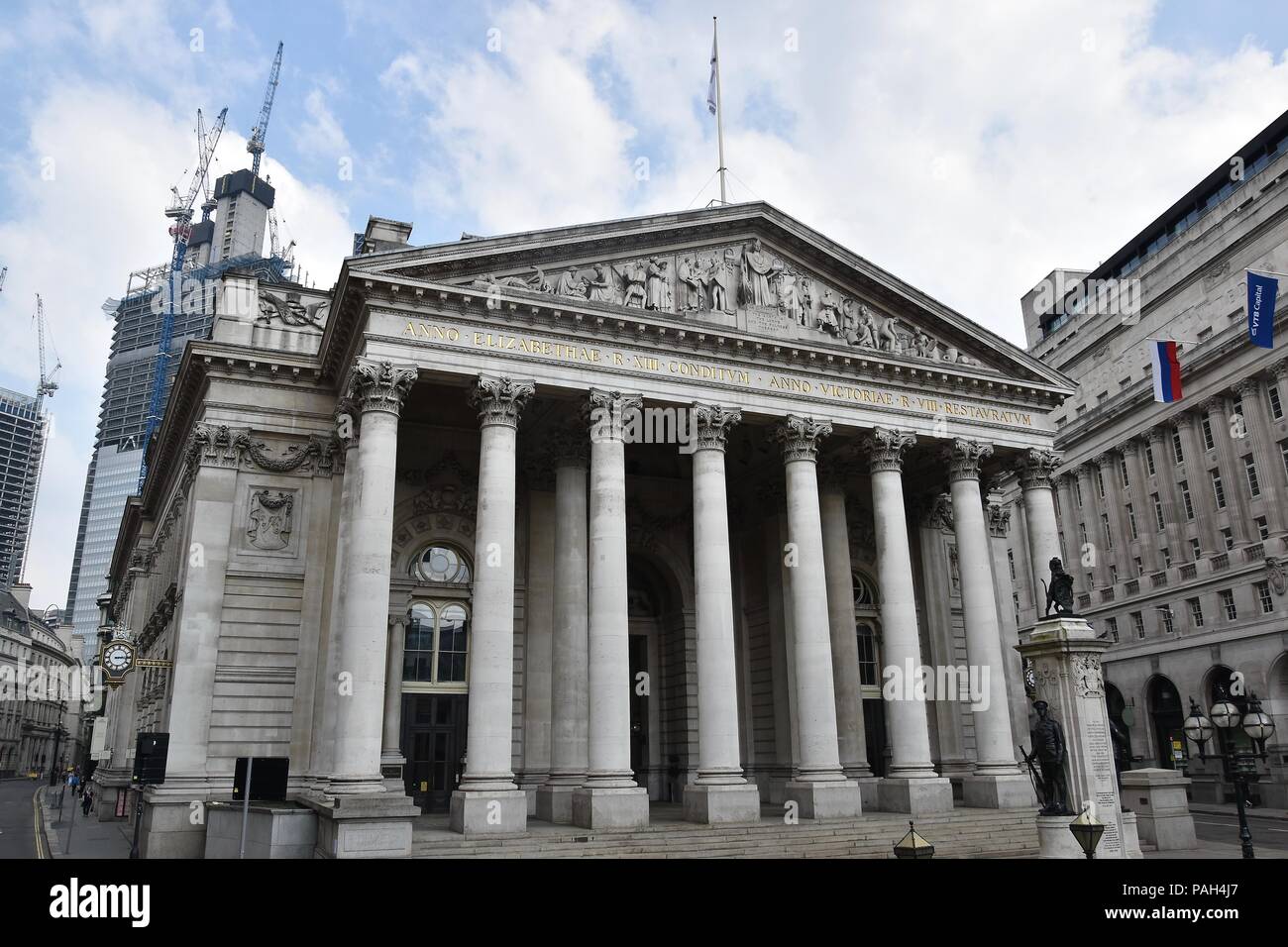 Bank Square, home to the Bank of England and Bank Station, City of London, United Kingdom Stock Photo