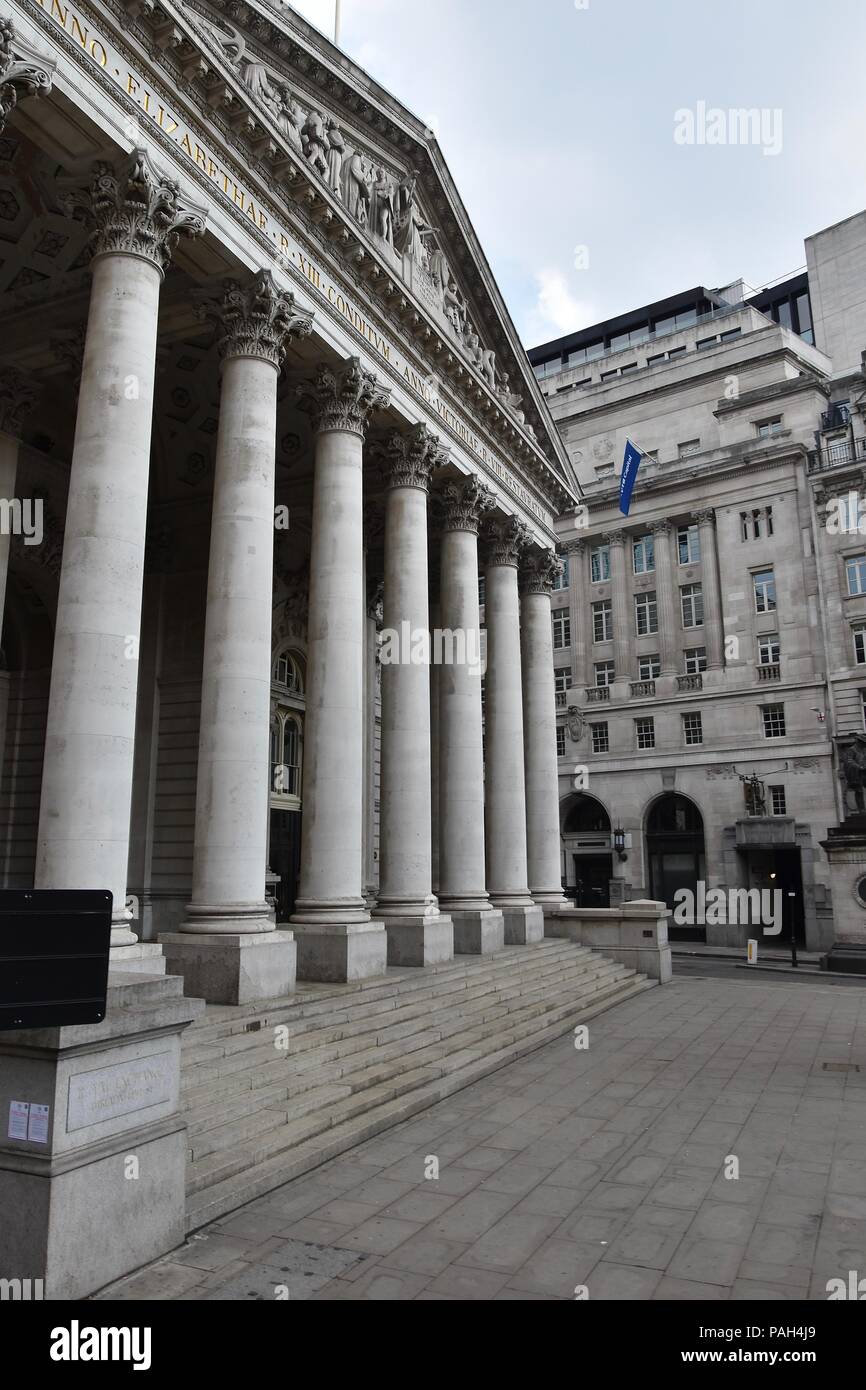 Bank Square, home to the Bank of England and Bank Station, City of London, United Kingdom Stock Photo