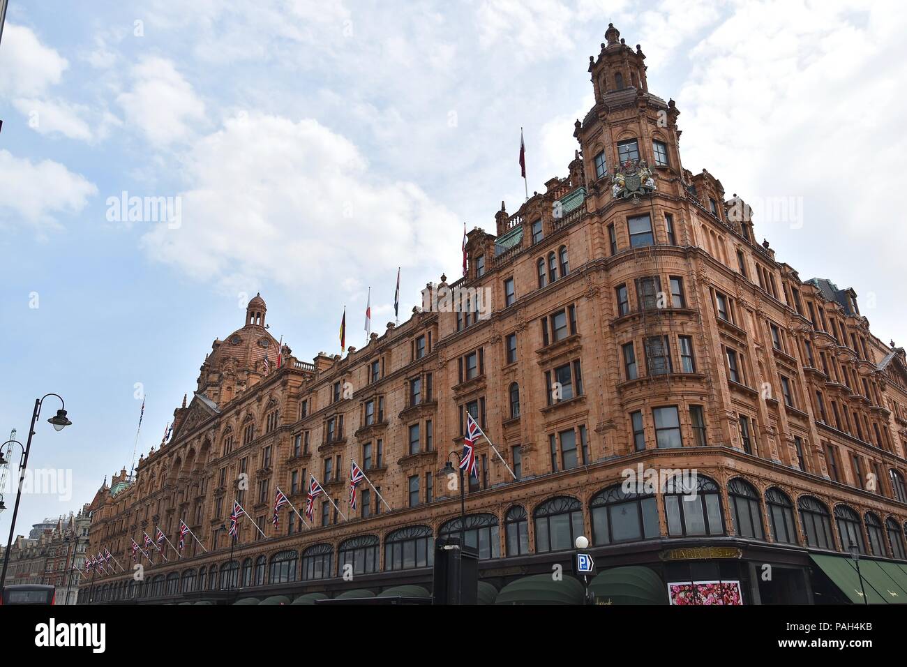 The historic Harrods Department Store in Kensington, Westminster