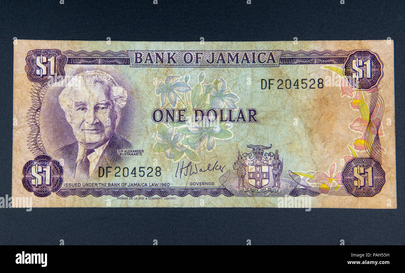 1 Bank of Jamaica banknote Stock Photo Alamy