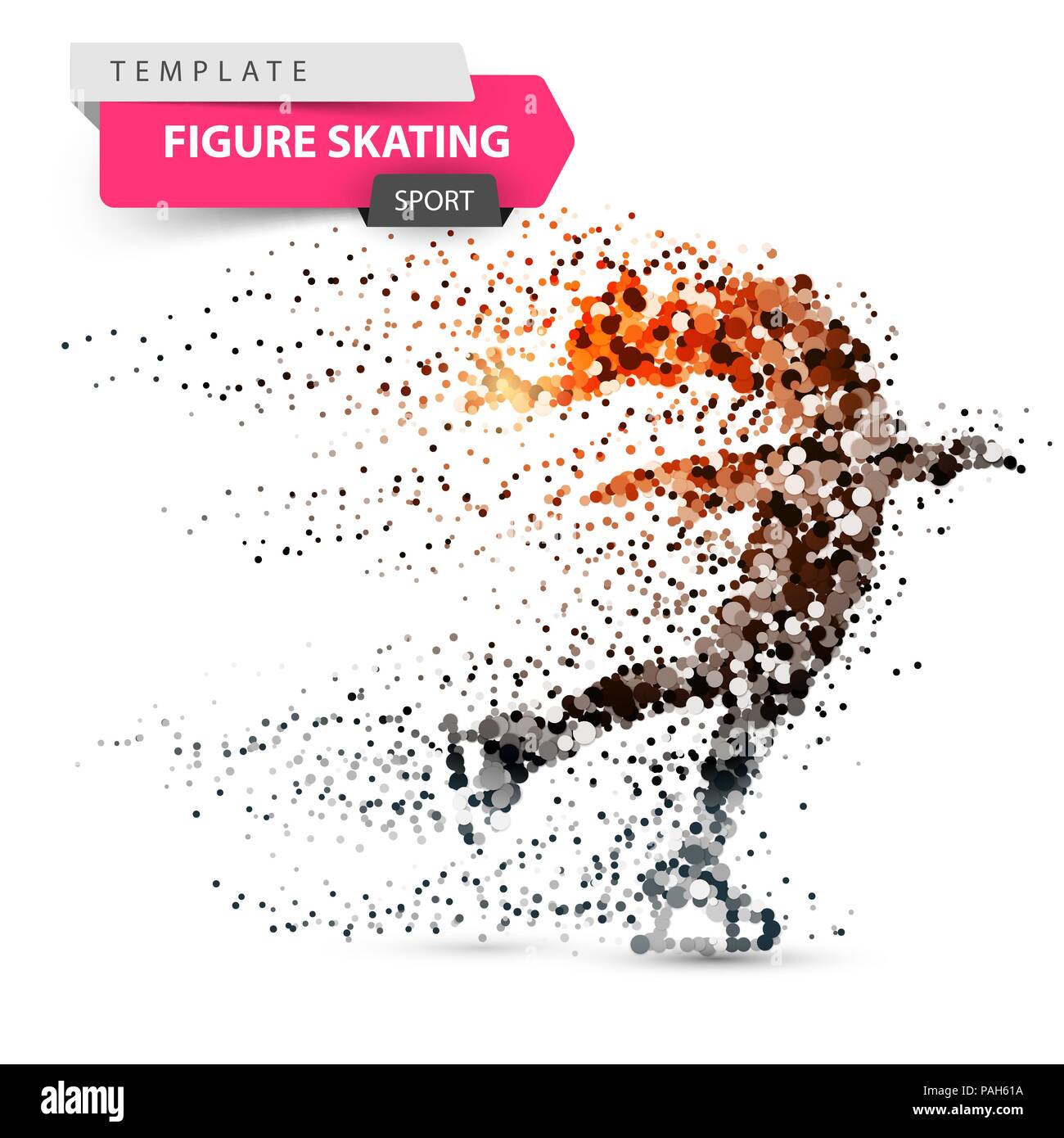 Figure skating - dot illustration. Sport template Stock Vector Image ...