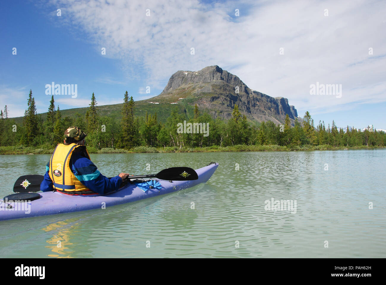Mount Tjakkeli - Gate to Sarek. Stock Photo