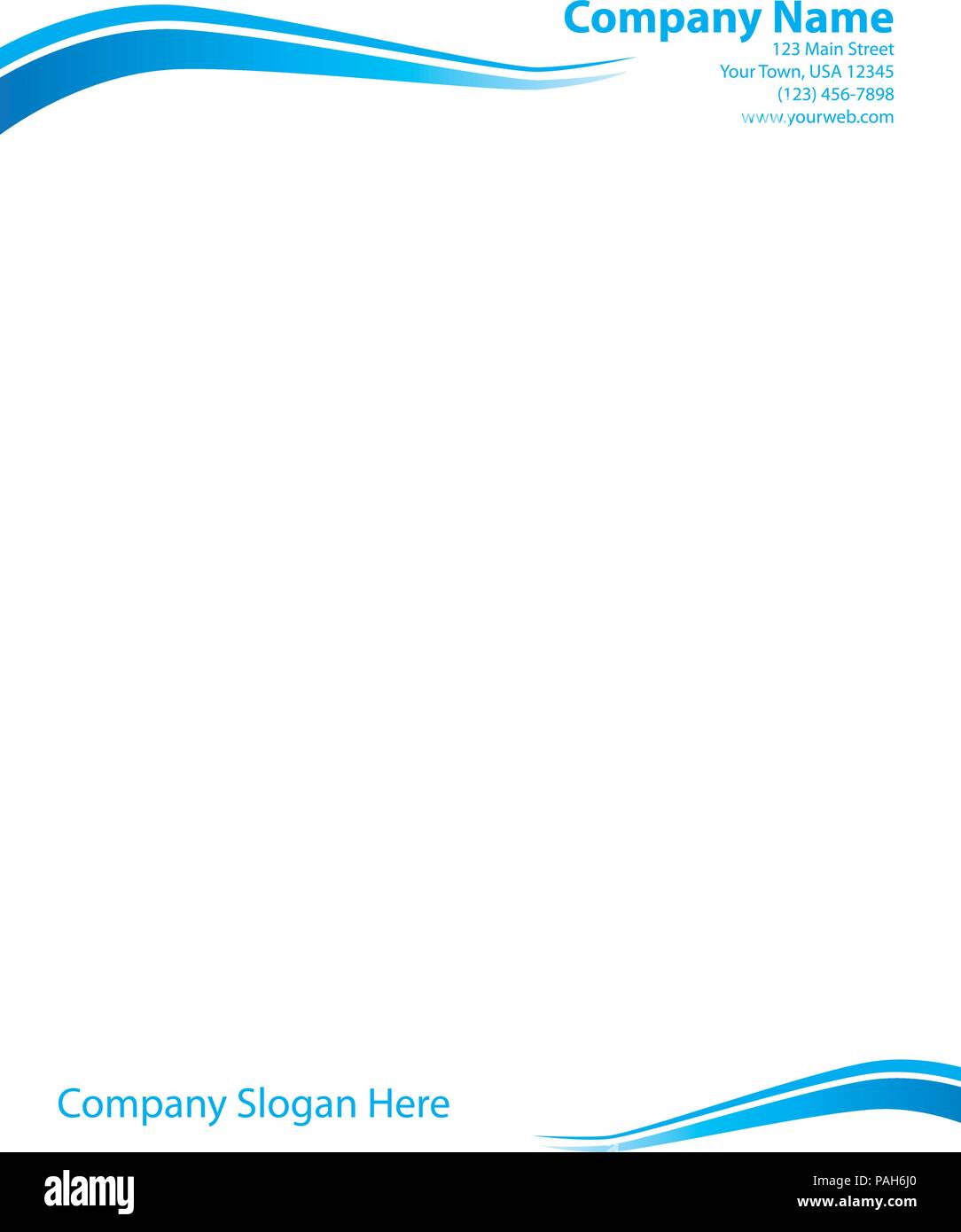 Blue Swirl Professional Letterhead Template Stock Vector Image & Art