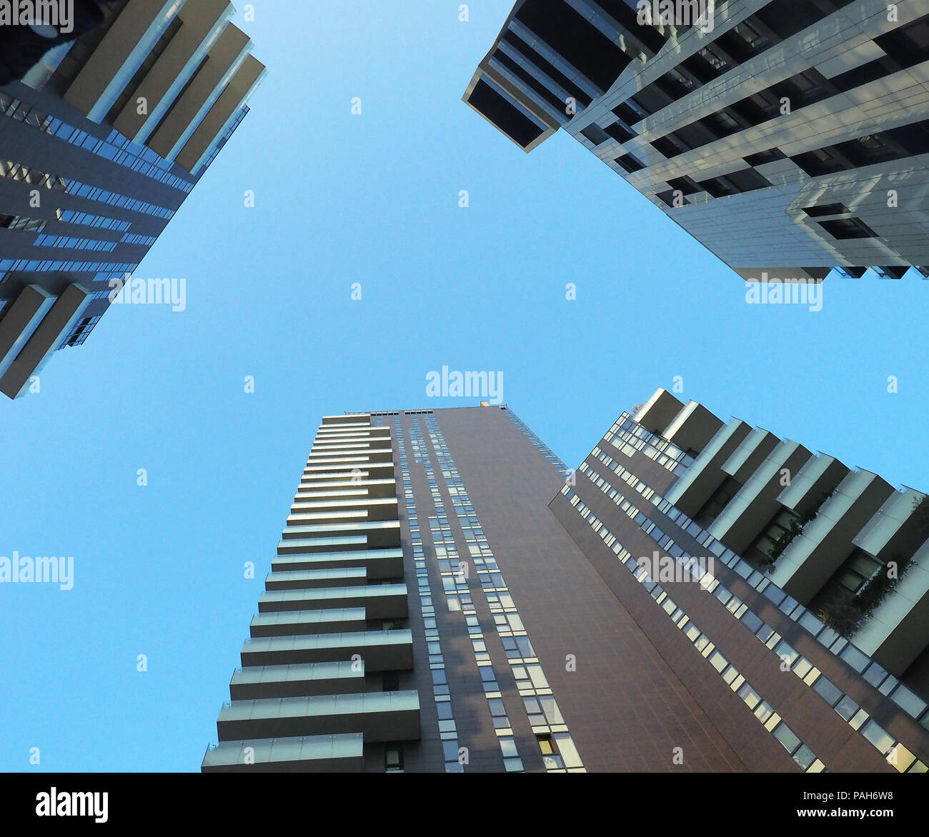 Italy,Milan,Porta Nuova,the Three Residential  Towers Solaria Solea and Aria Stock Photo