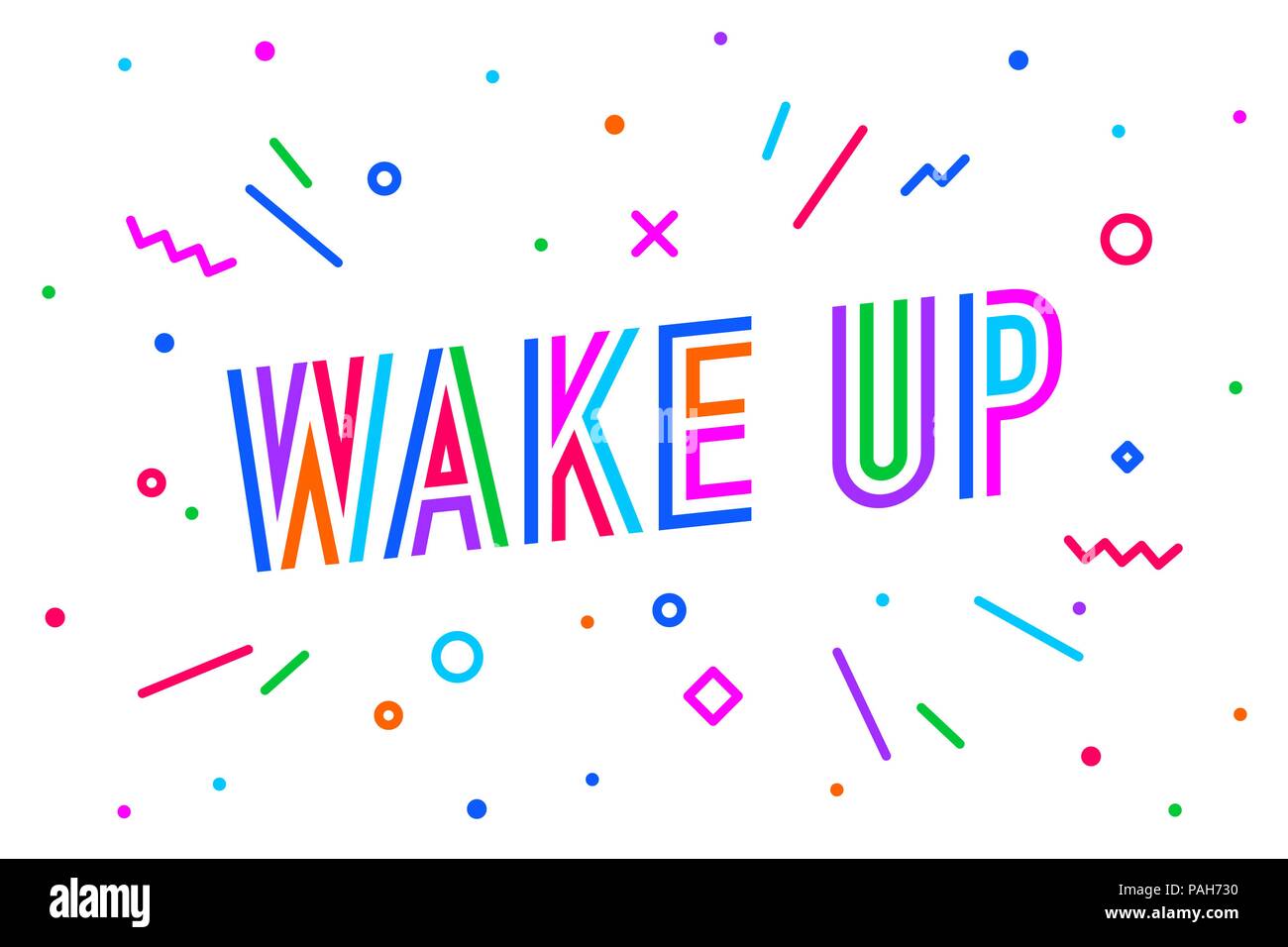 Wake Up. Banner, speech bubble Stock Vector
