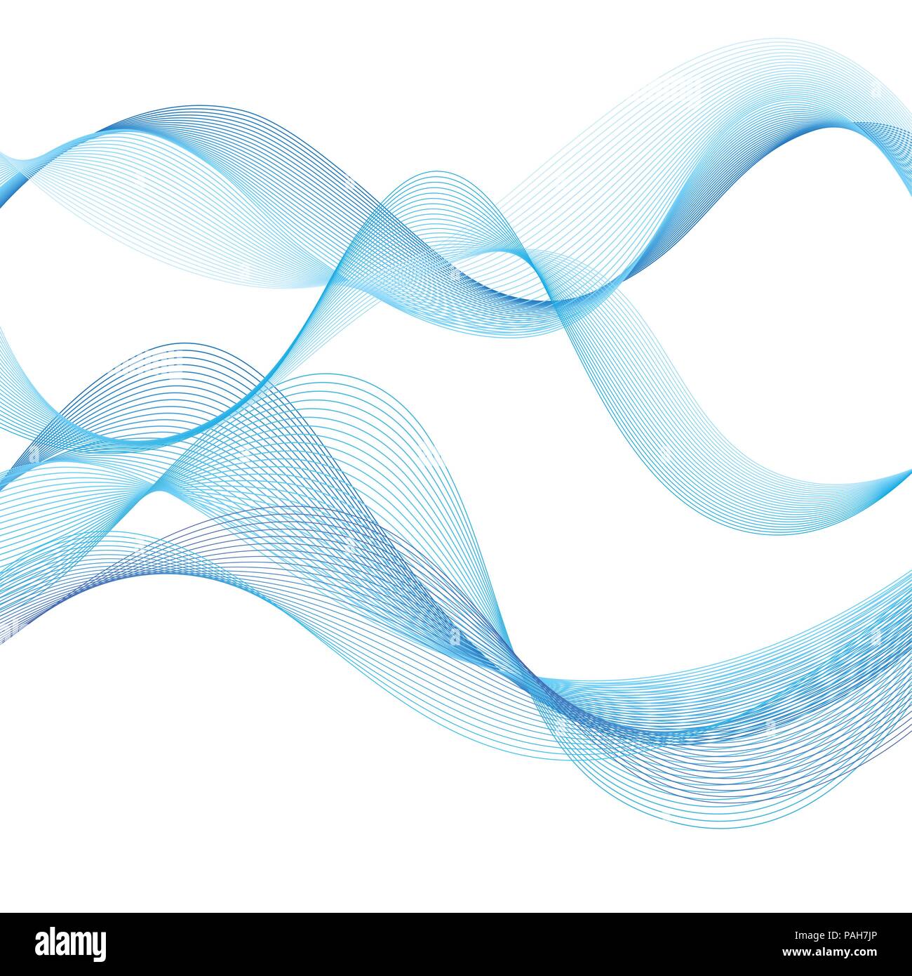 Blue vector wave on a white background. An example for the design of ...